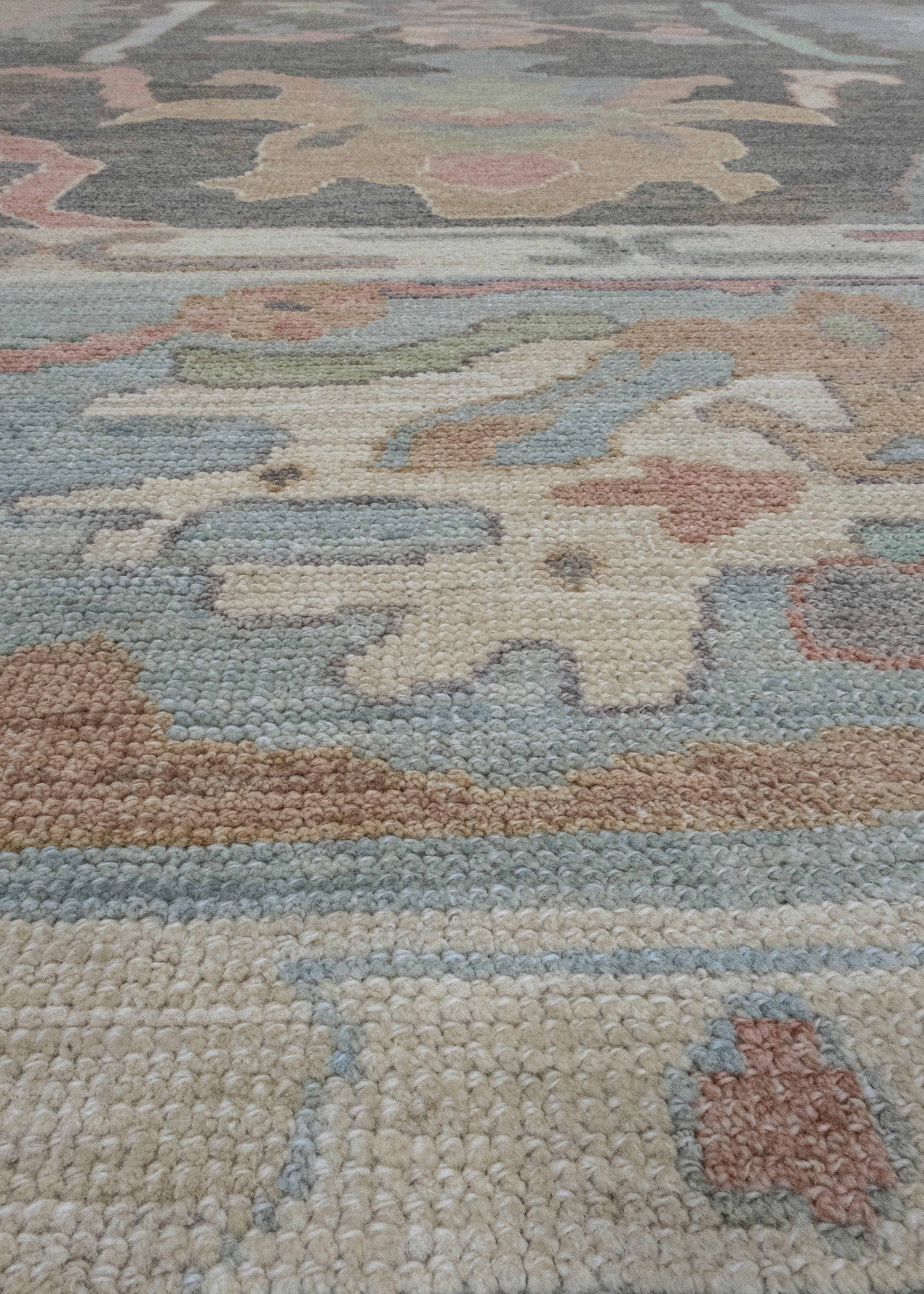 Contemporary Square Turkish Oushak Rug 12'3