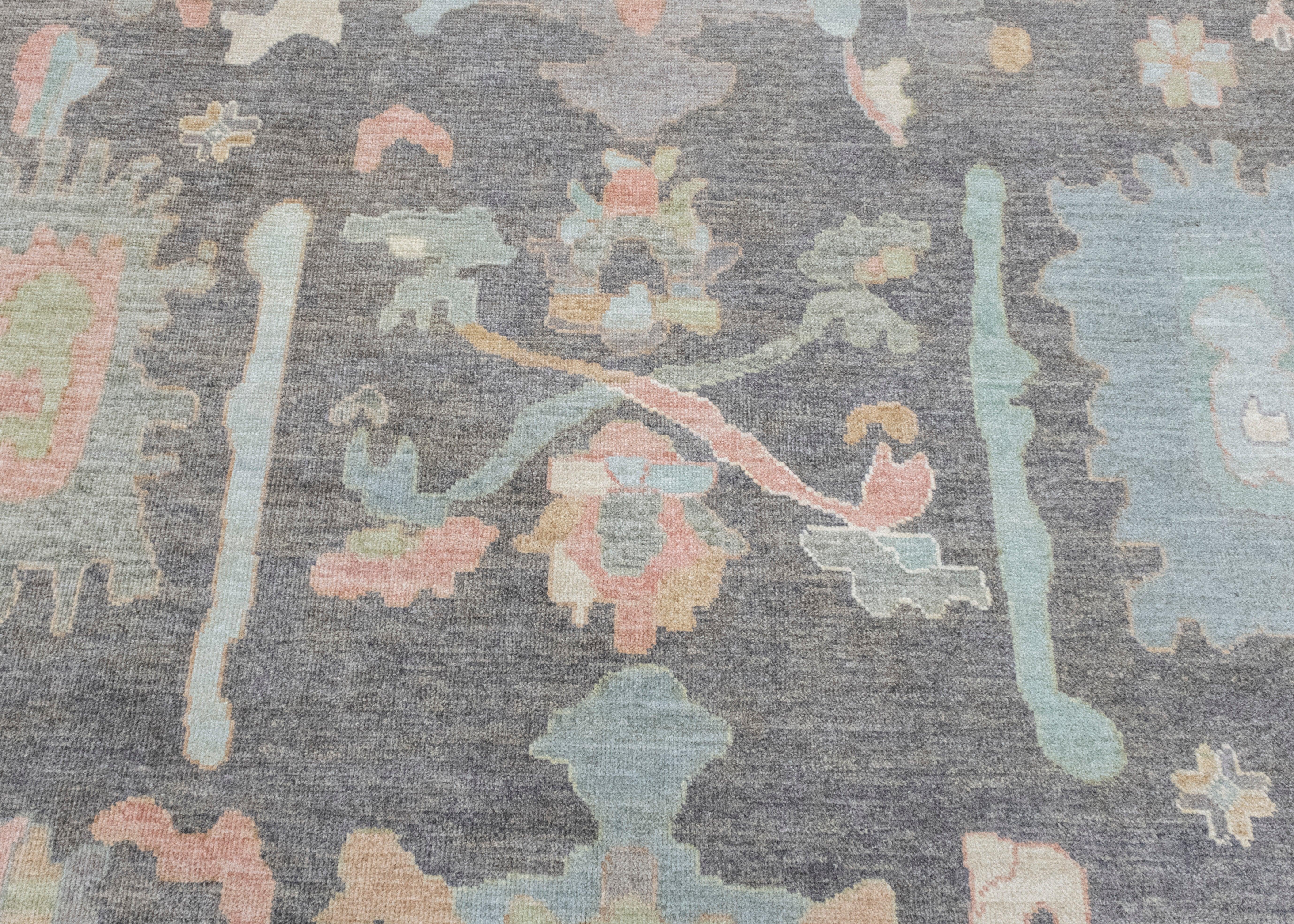 Wool Square Turkish Oushak Rug 12'3