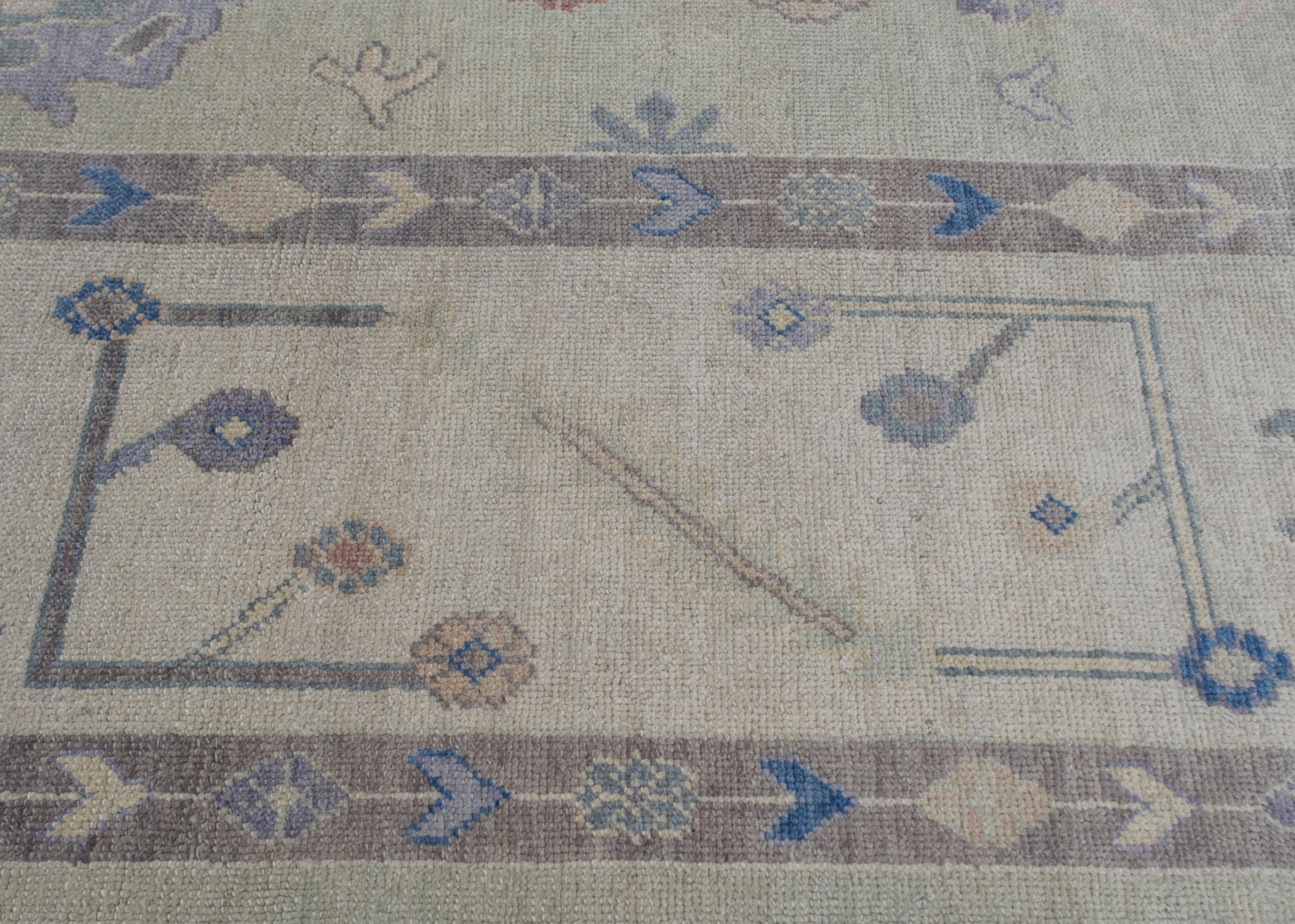 Oushak Rug Oriental Hand Knotted Turkish Oushak 9'10