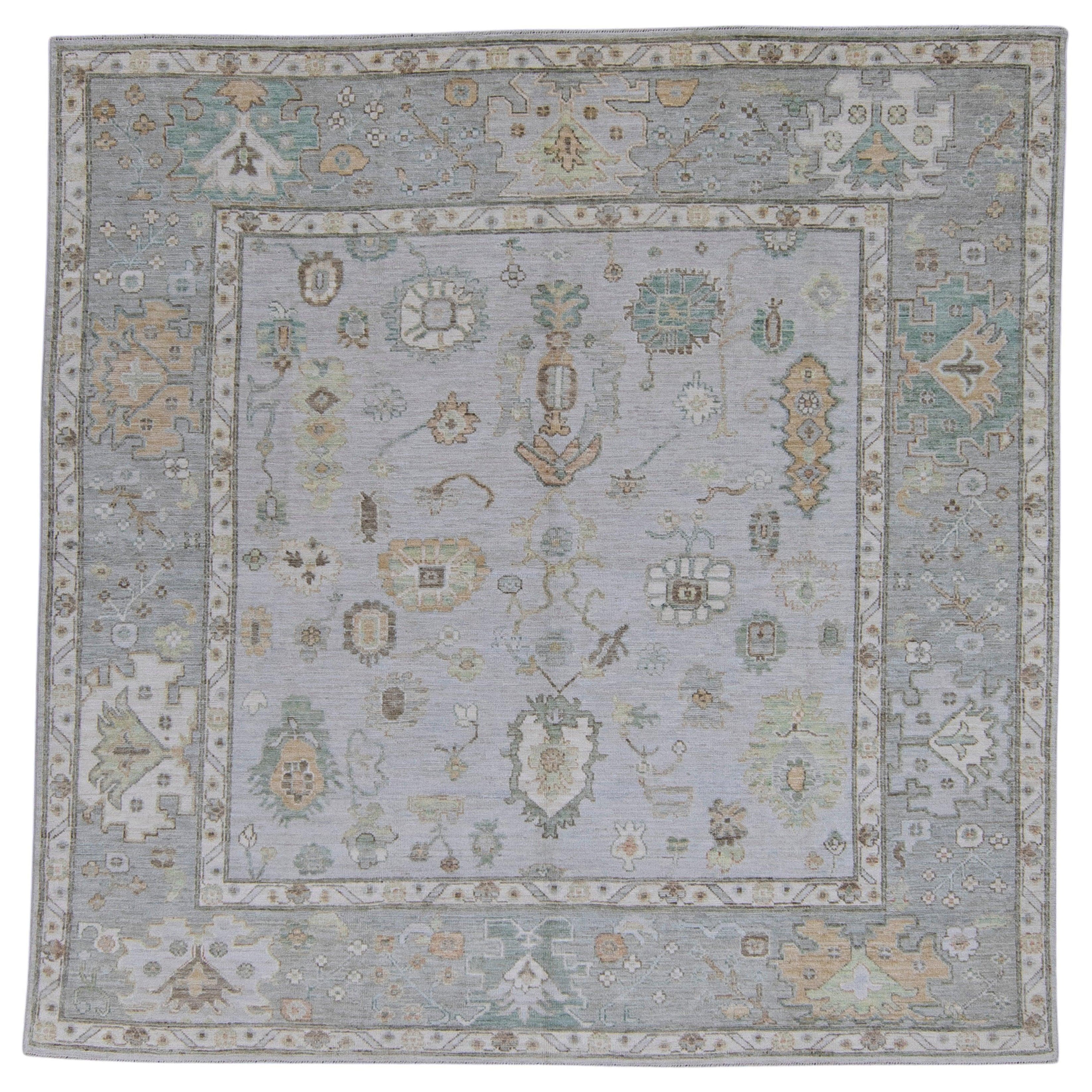 Quadratischer türkischer Oushak-Teppich 8'2" x 8'3" #9002