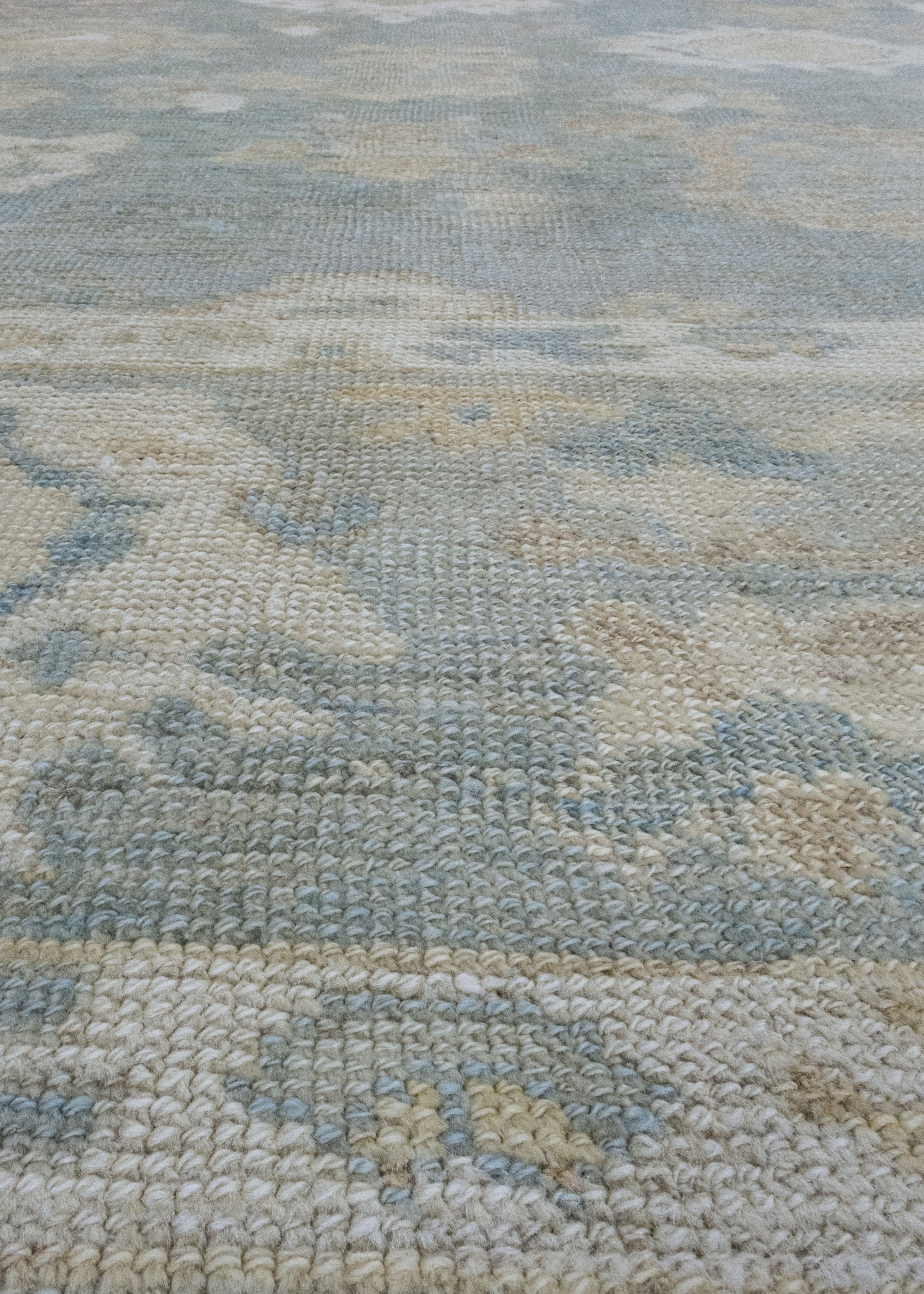 Contemporary Square Turkish Oushak Rug 9' x 10' #17647 For Sale