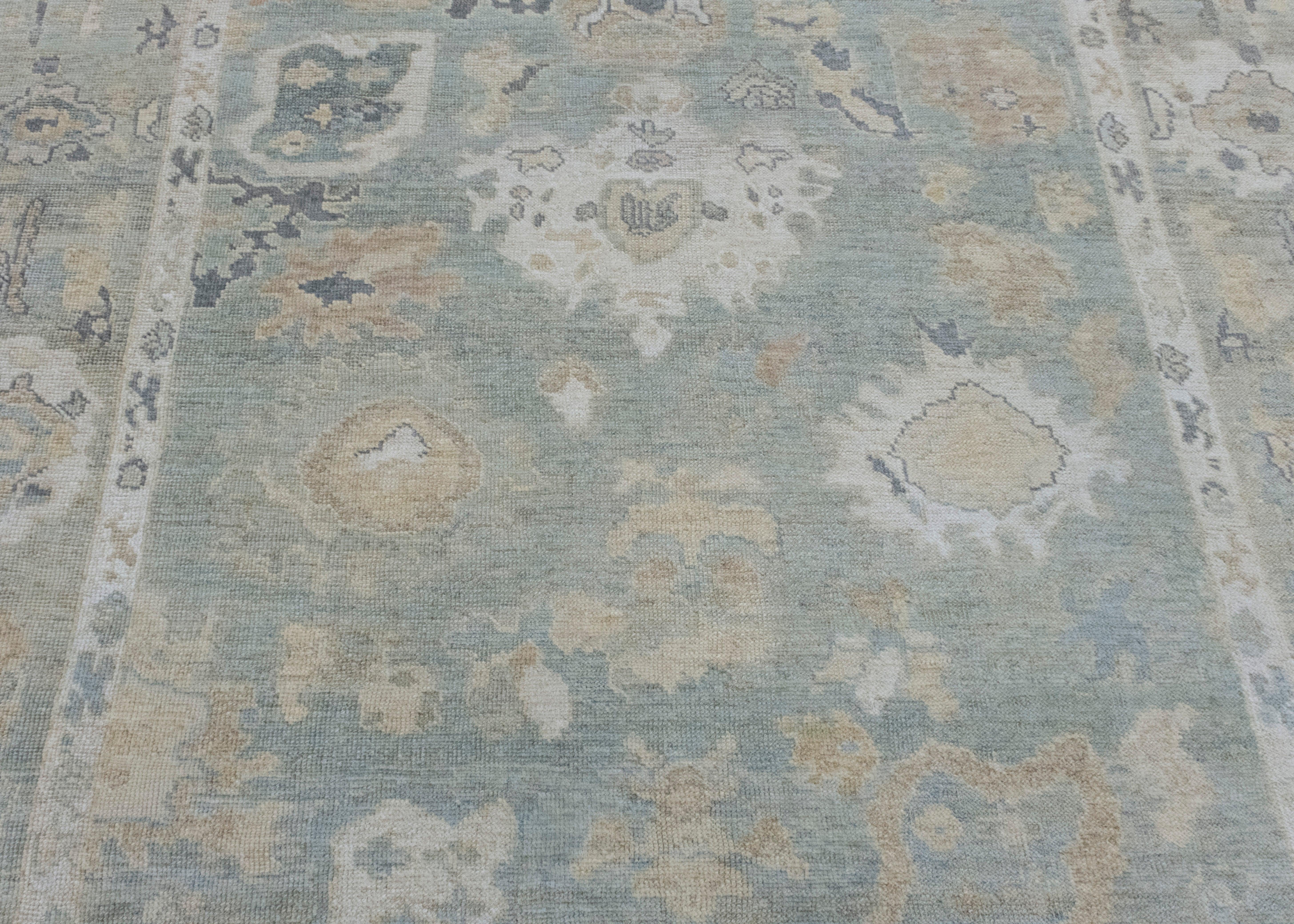 Wool Square Turkish Oushak Rug 9' x 10' #17647 For Sale