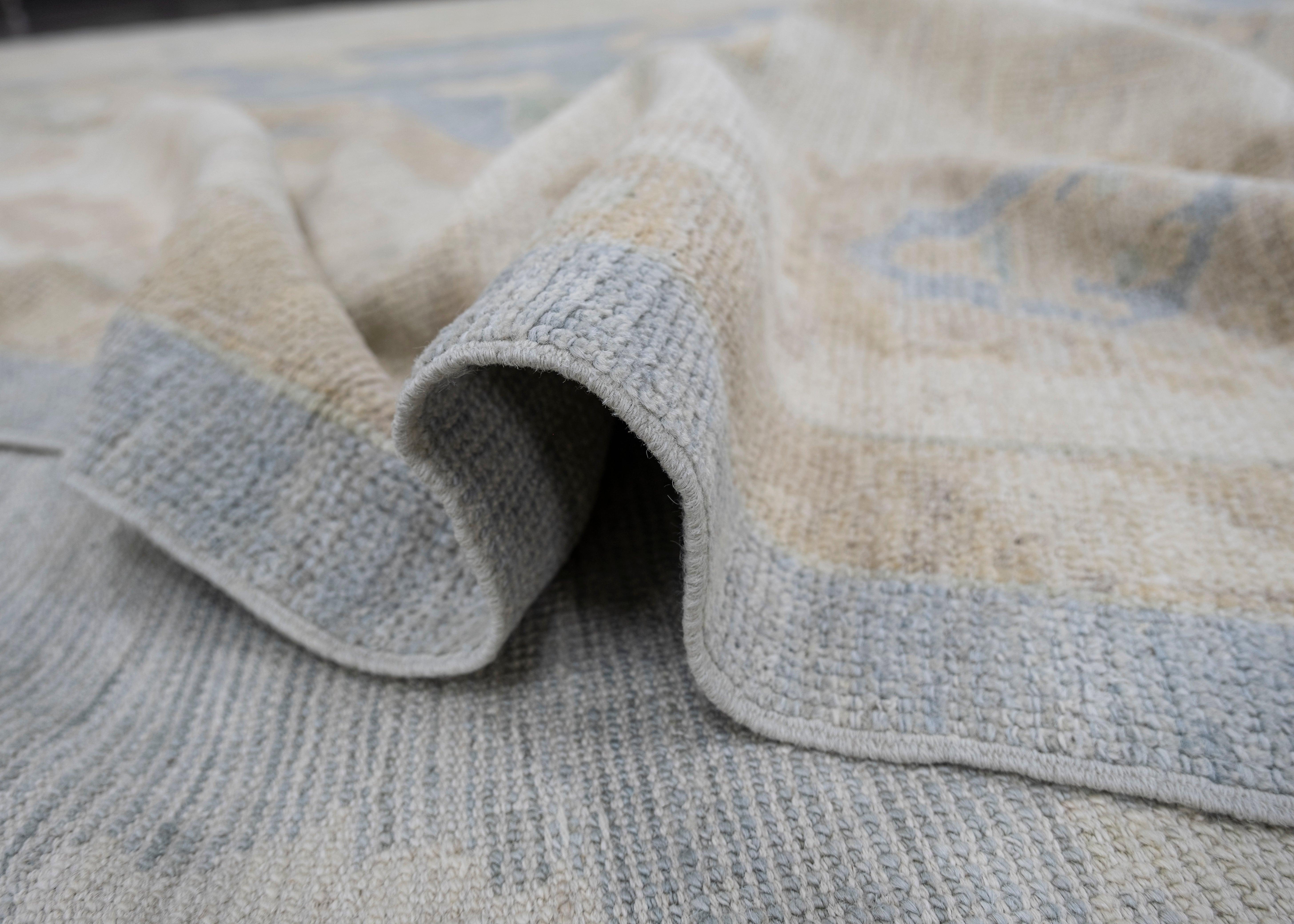 Contemporary Square Turkish Oushak Rug 9'10