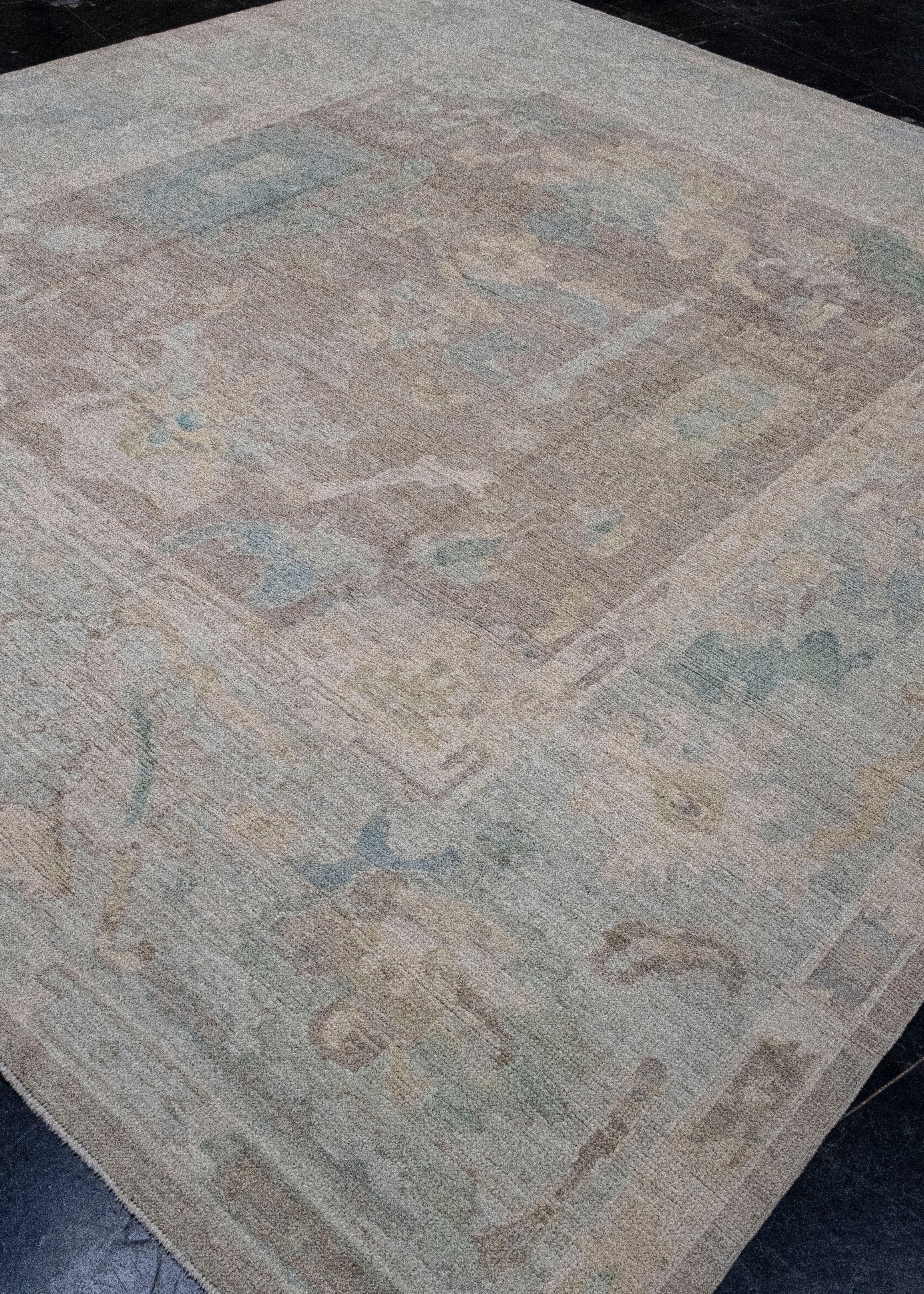 Square Turkish Oushak Rug 9'10