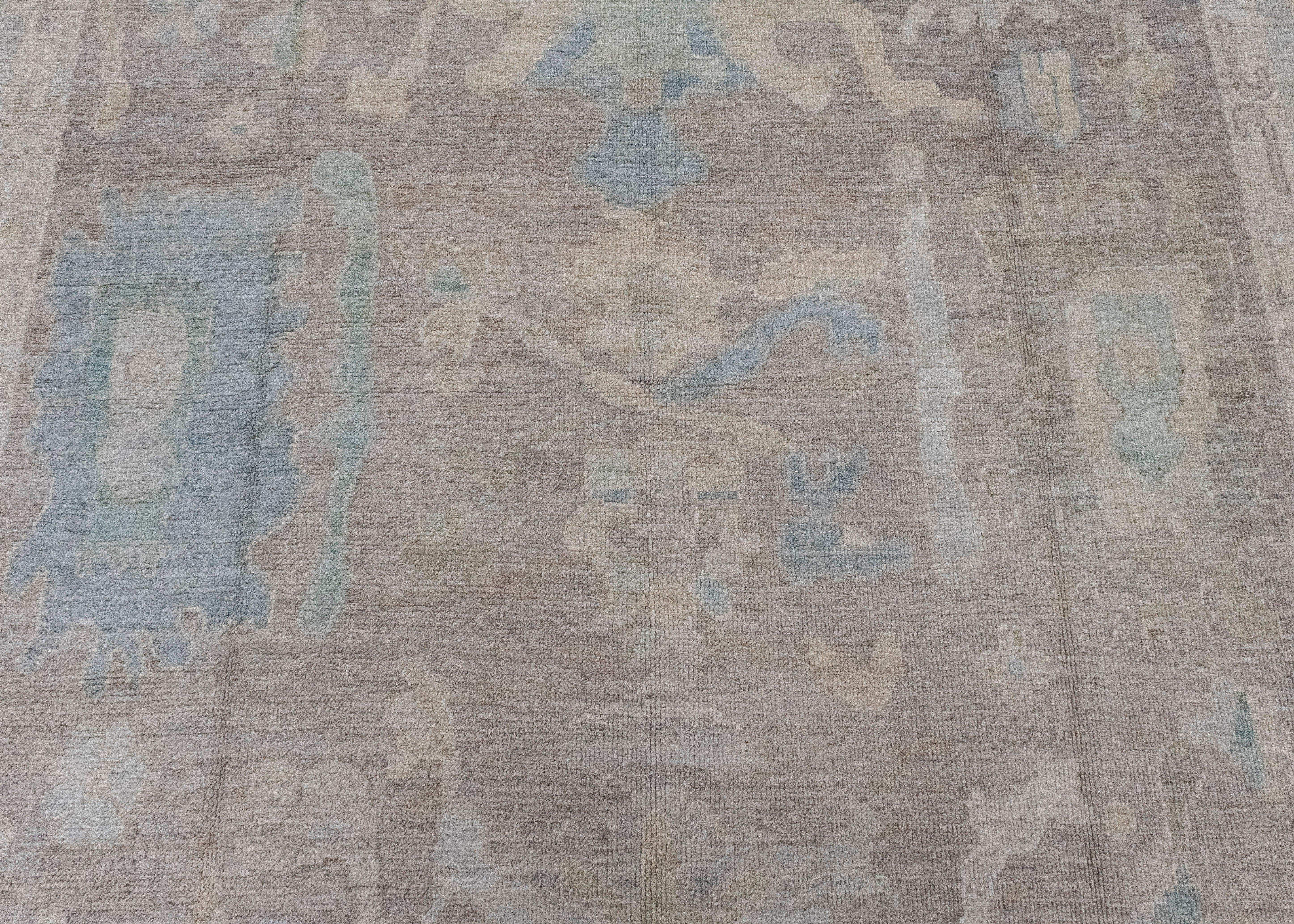 Contemporary Square Turkish Oushak Rug 9'10