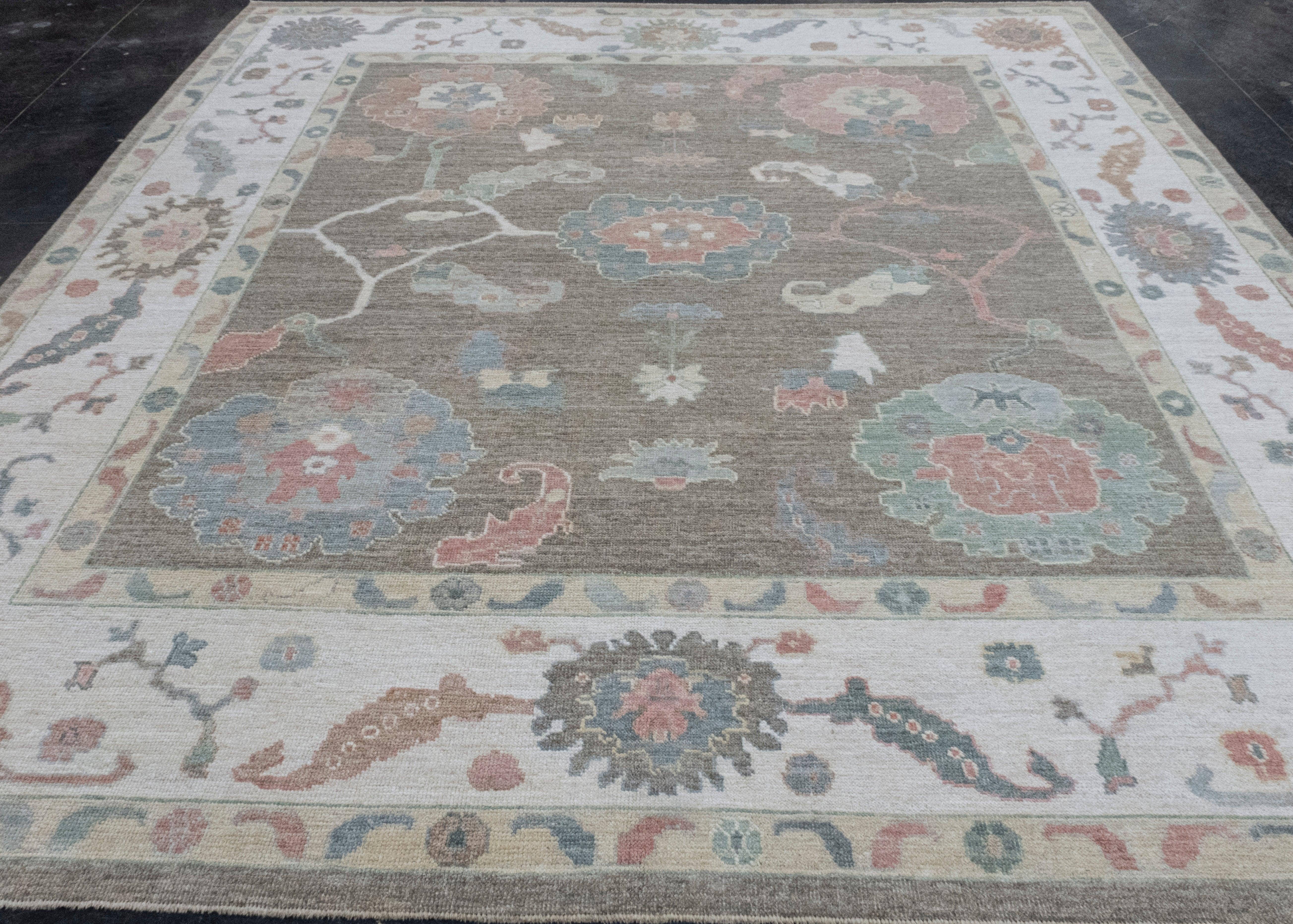 Square Turkish Oushak Rug 9'11