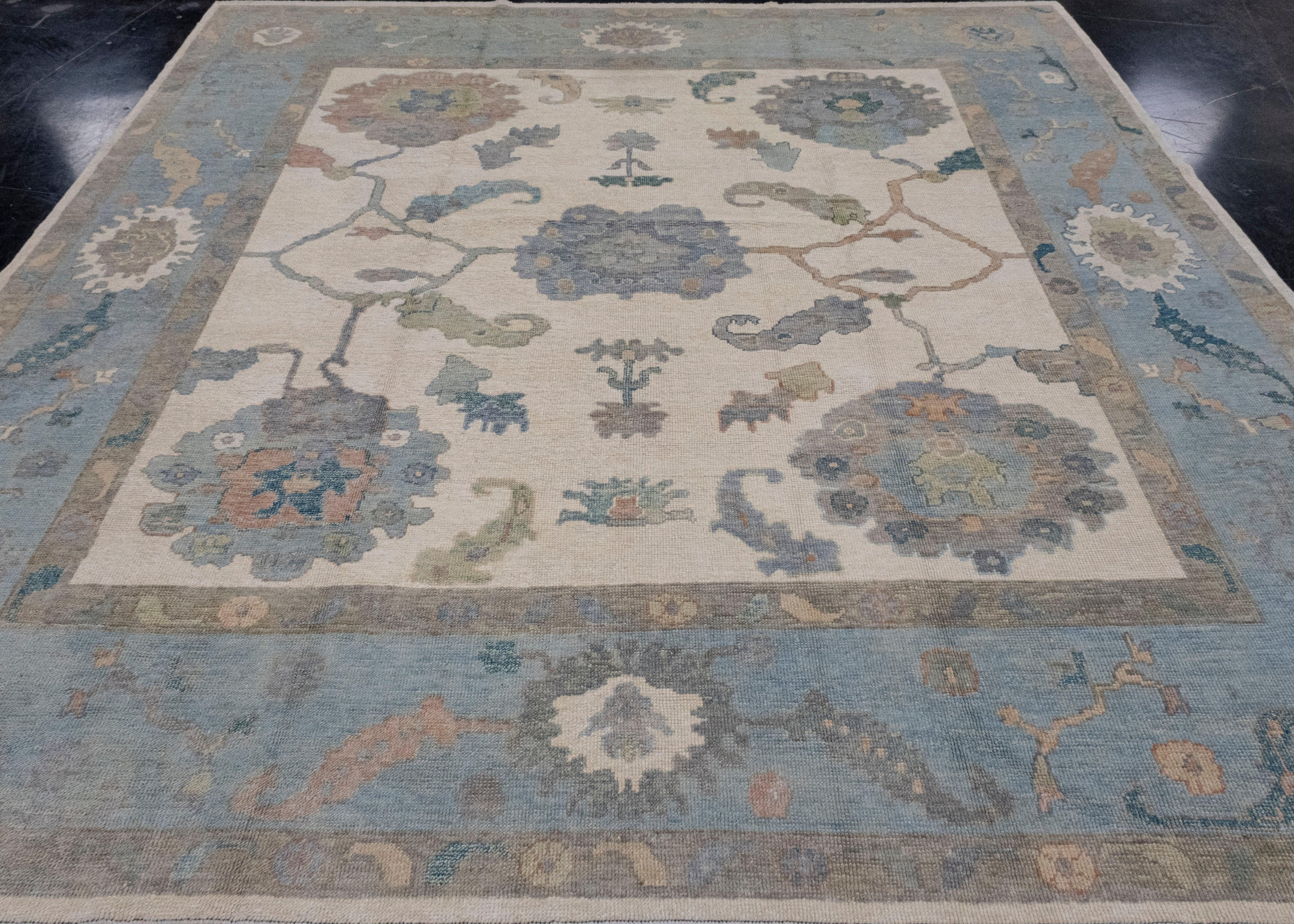 Square Turkish Oushak Rug 9'6