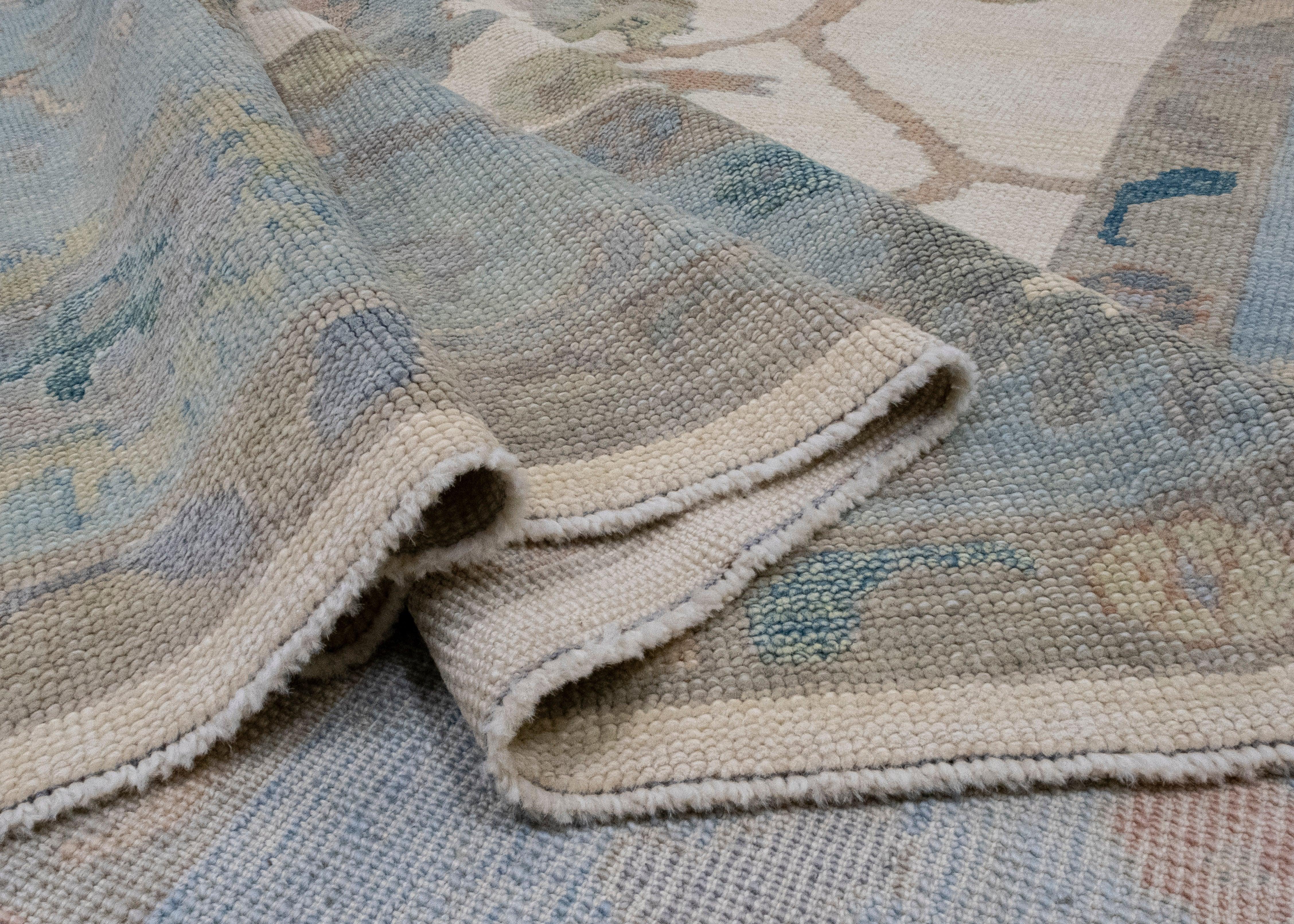 Wool Square Turkish Oushak Rug 9'6