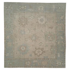 Square Turkish Oushak Rug Oriental Handmade 12
 x 12
7" #11313