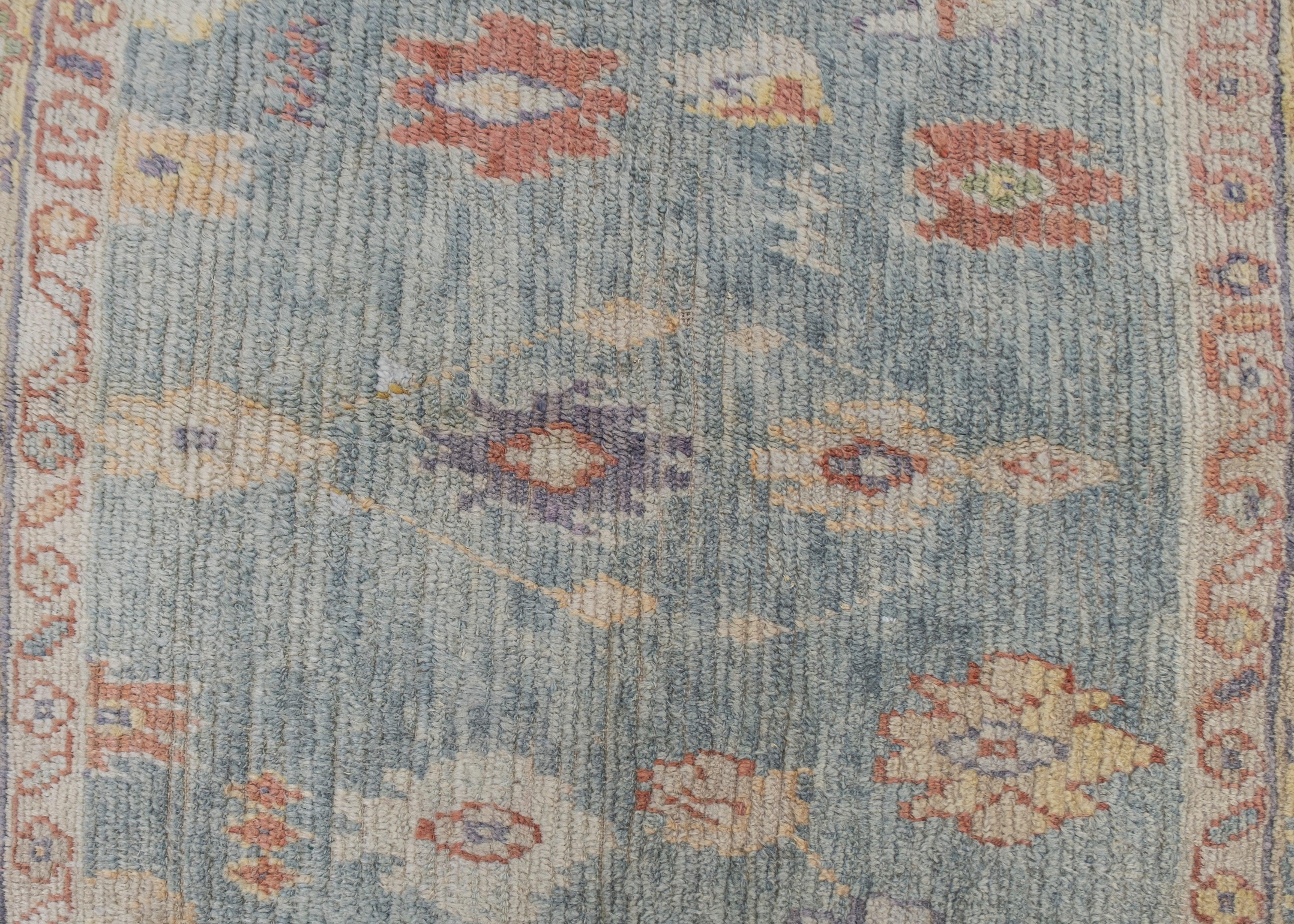 Square Turkish Oushak Rug Oriental Handmade 5'4