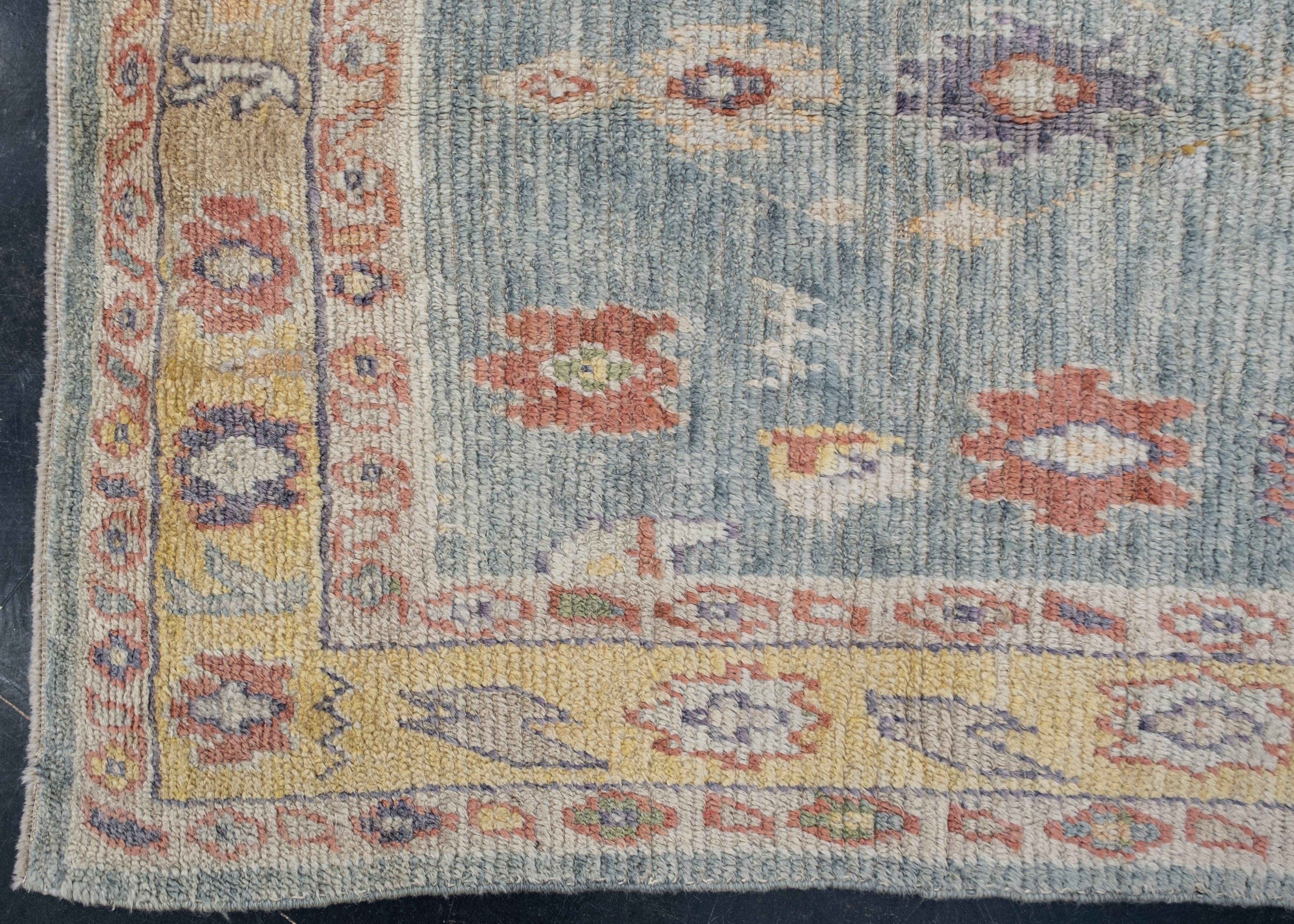 Square Turkish Oushak Rug Oriental Handmade 5'4