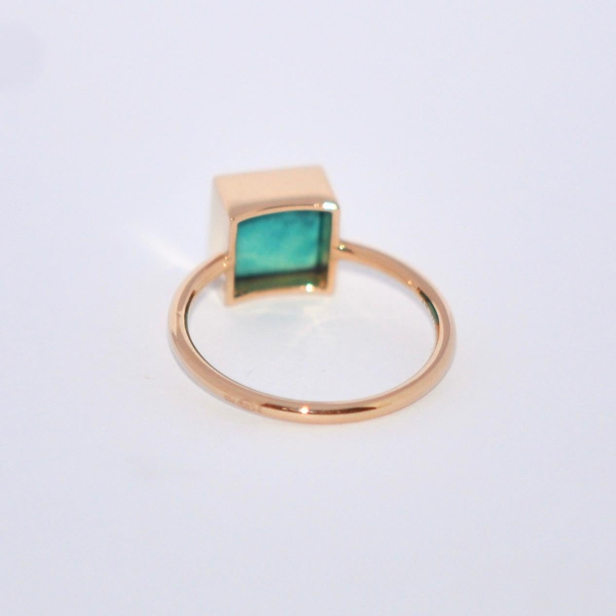 Discover this Square Turquoise and Rose Gold 18 Karat Fashion Ring.
Square Turquoise
Rose Gold 18 Karat
French Size 52
US Size 6