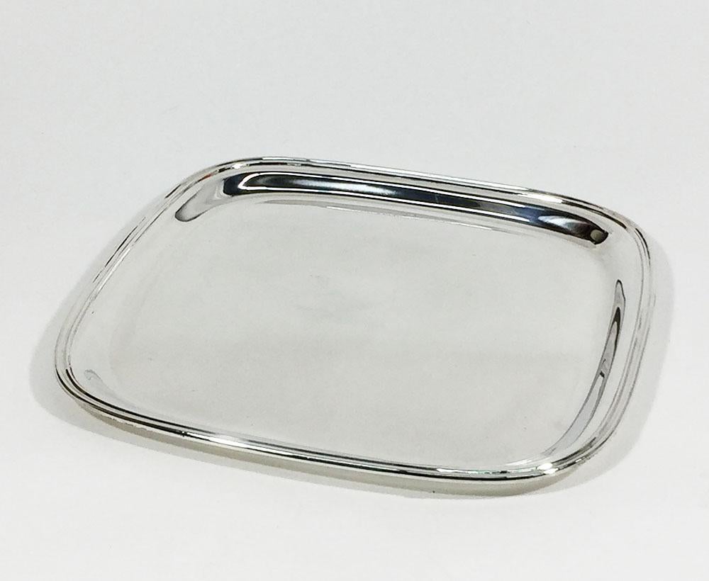 Square Two Rimmed Silver Tray by M.H. Wilkens & Söhne, Germany In Good Condition In Delft, NL