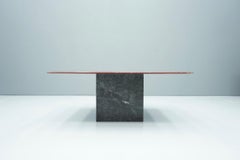 Square Two-Tone Marble Coffee Table, 1970s
