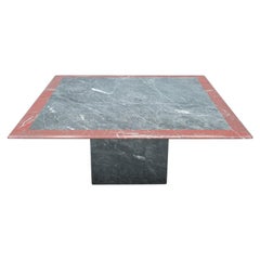 Square Two-Tone Marble Coffee Table, 1970s