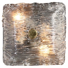 Vintage Square Venini Murano Flush Mount Wall lights from the Bambù series,  Italy 1950