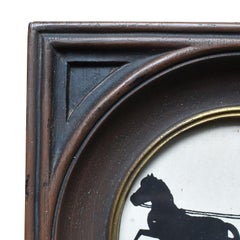 Colgante de pared cuadrado de silueta de caballo y calesa de estilo victoriano enmarcado