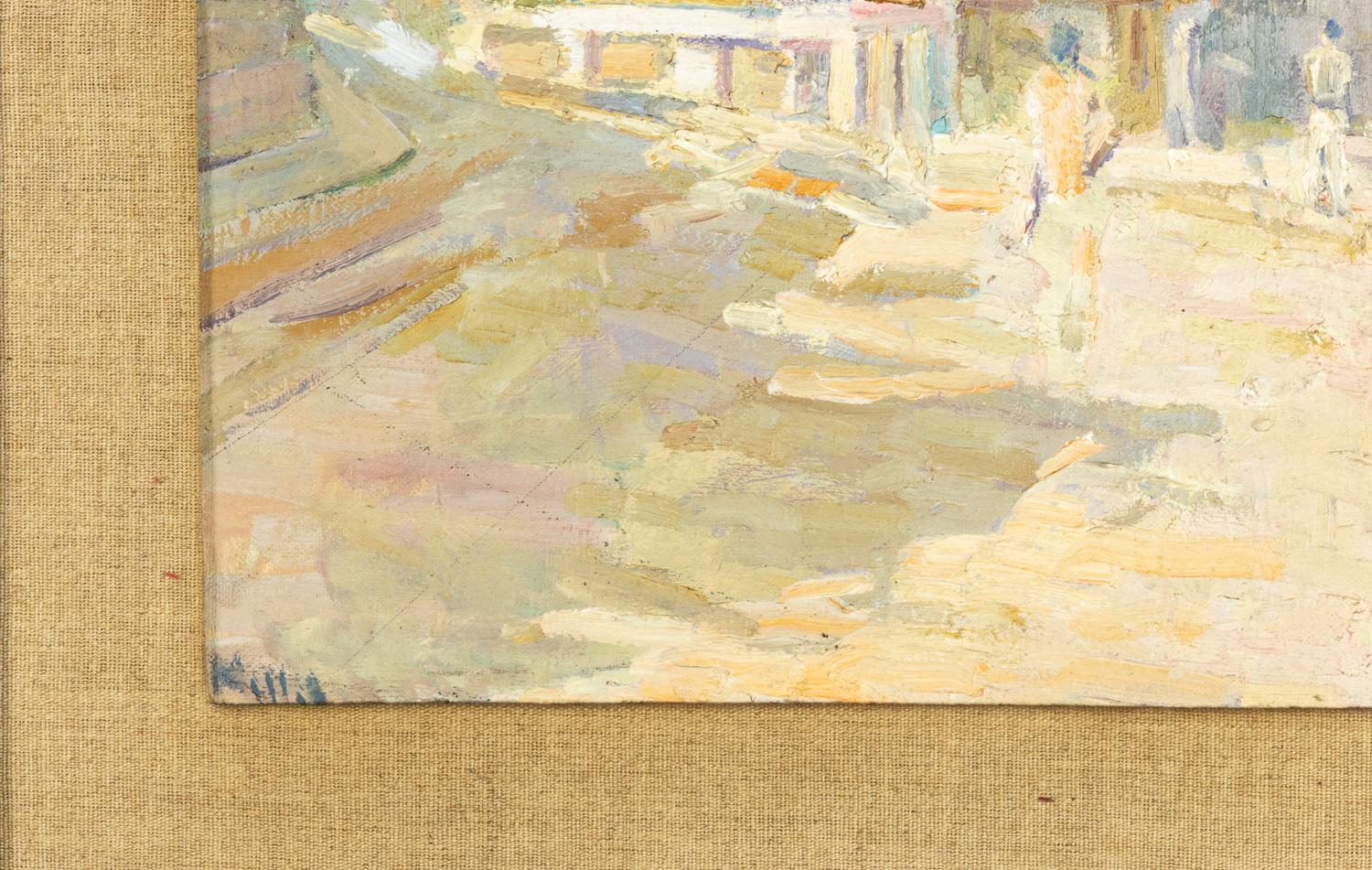 Un'opera d'arte ad olio su legno intitolata 
