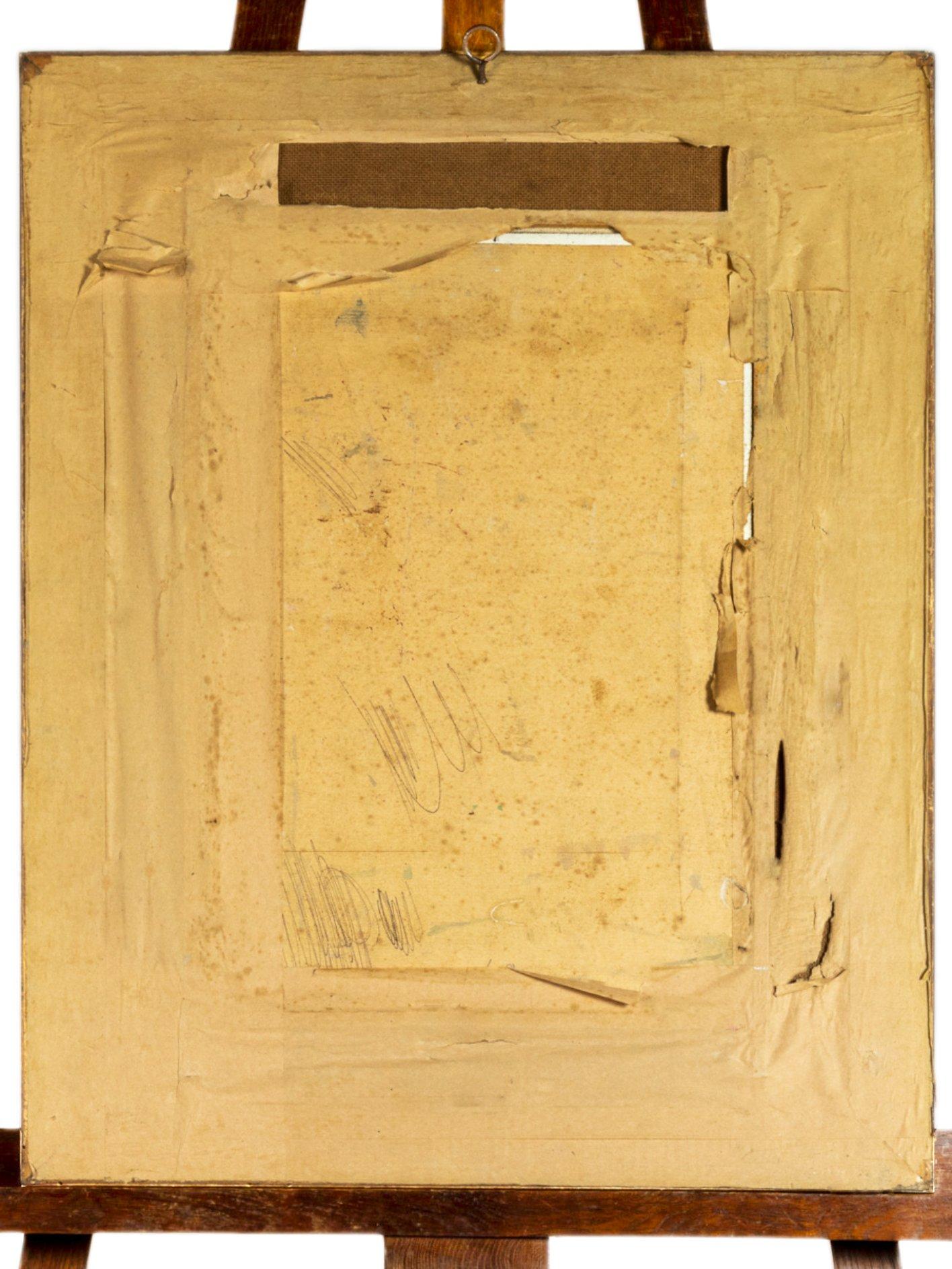 Platzansicht mit Kathedrale Gemälde von Mello Junior , 20. Jahrhundert  (Holz) im Angebot