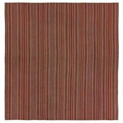 Quadrato Vintage Bidjar Persian Jajim Kilim a strisce multicolore di Rug & Kilim