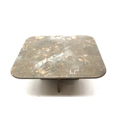 Square vintage natural stone coffee table from the 80s