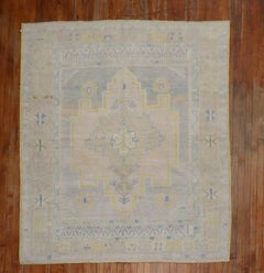 Square Vintage Turkish Oushak Rug