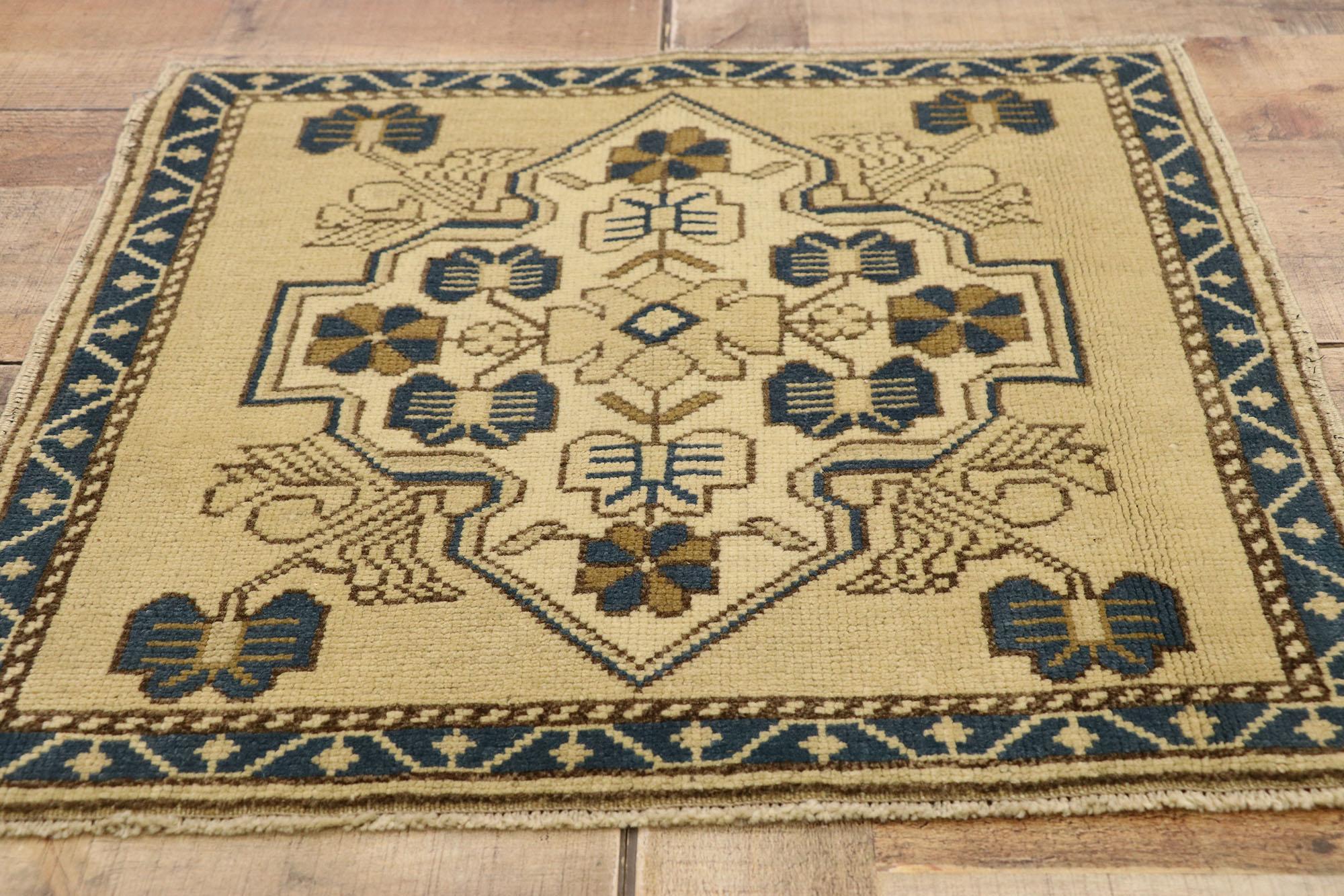 Square Vintage Turkish Oushak Rug For Sale 1