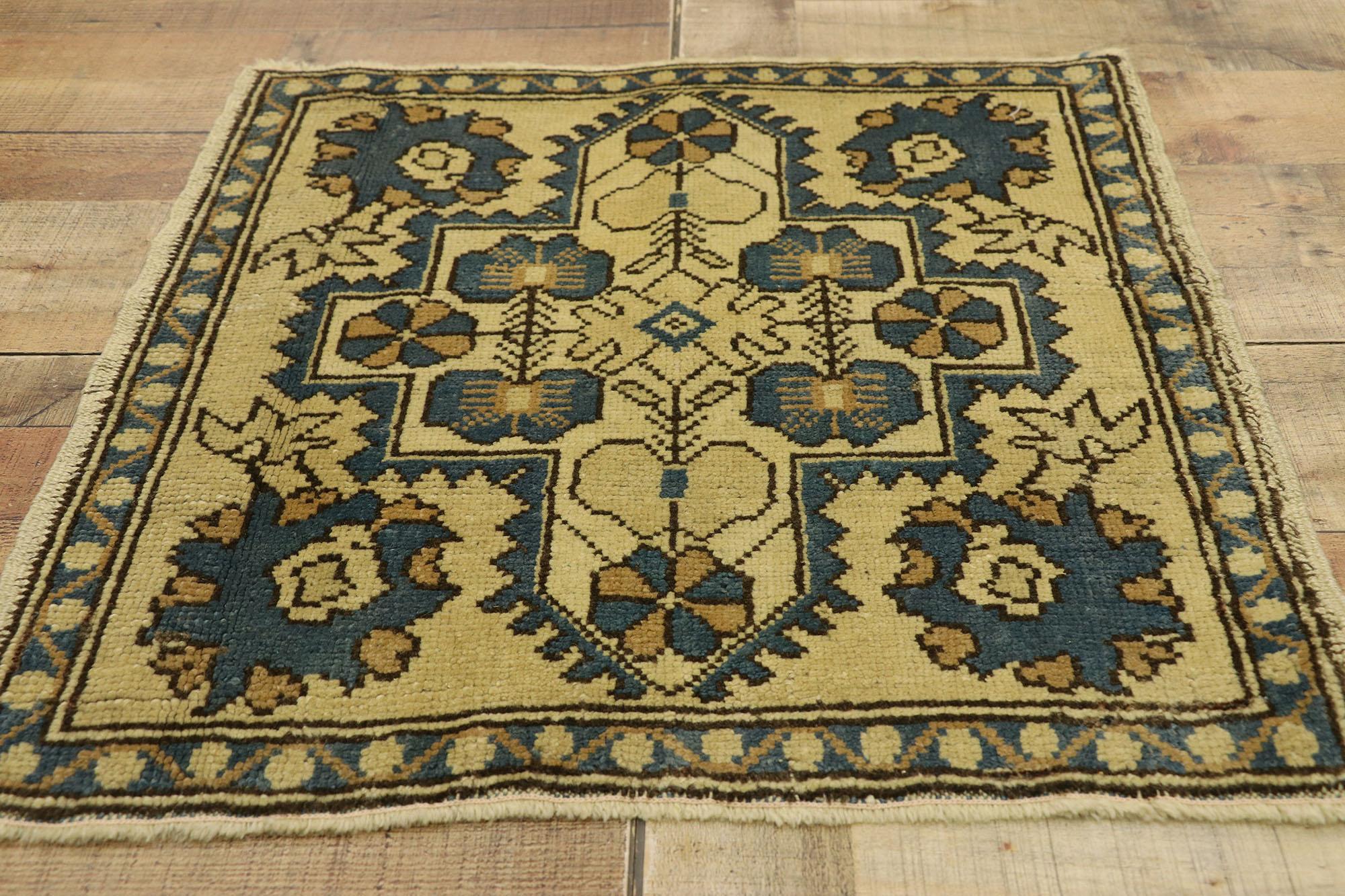 Square Vintage Turkish Oushak Rug For Sale 2