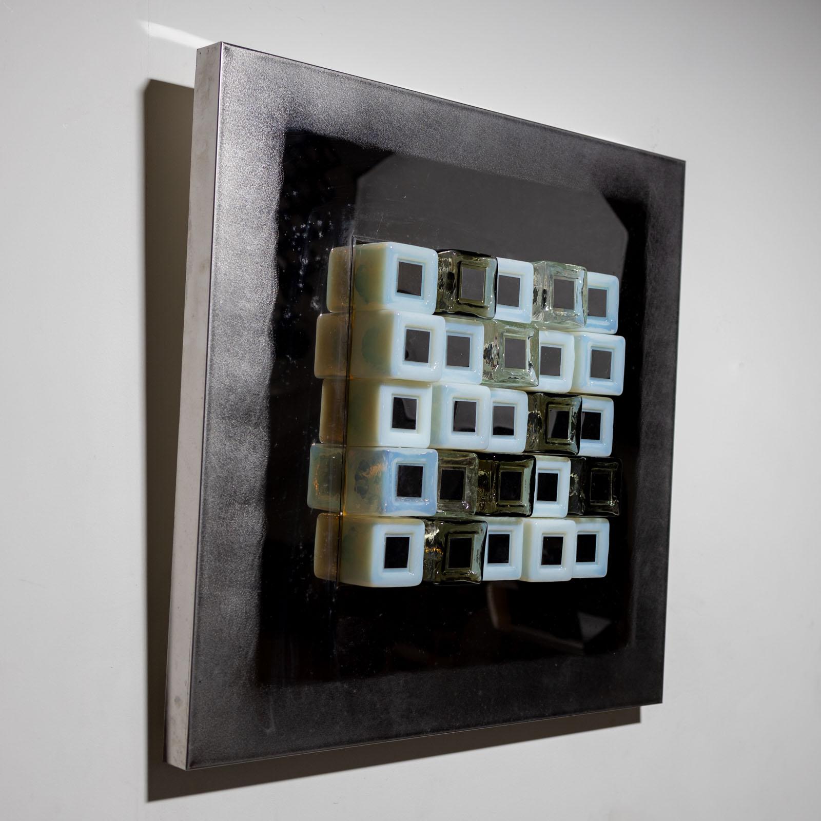 Square Wall Lamp by Angelo Brotto (1914-2002) for Esperia, Italy 1970s In Good Condition For Sale In New York, NY