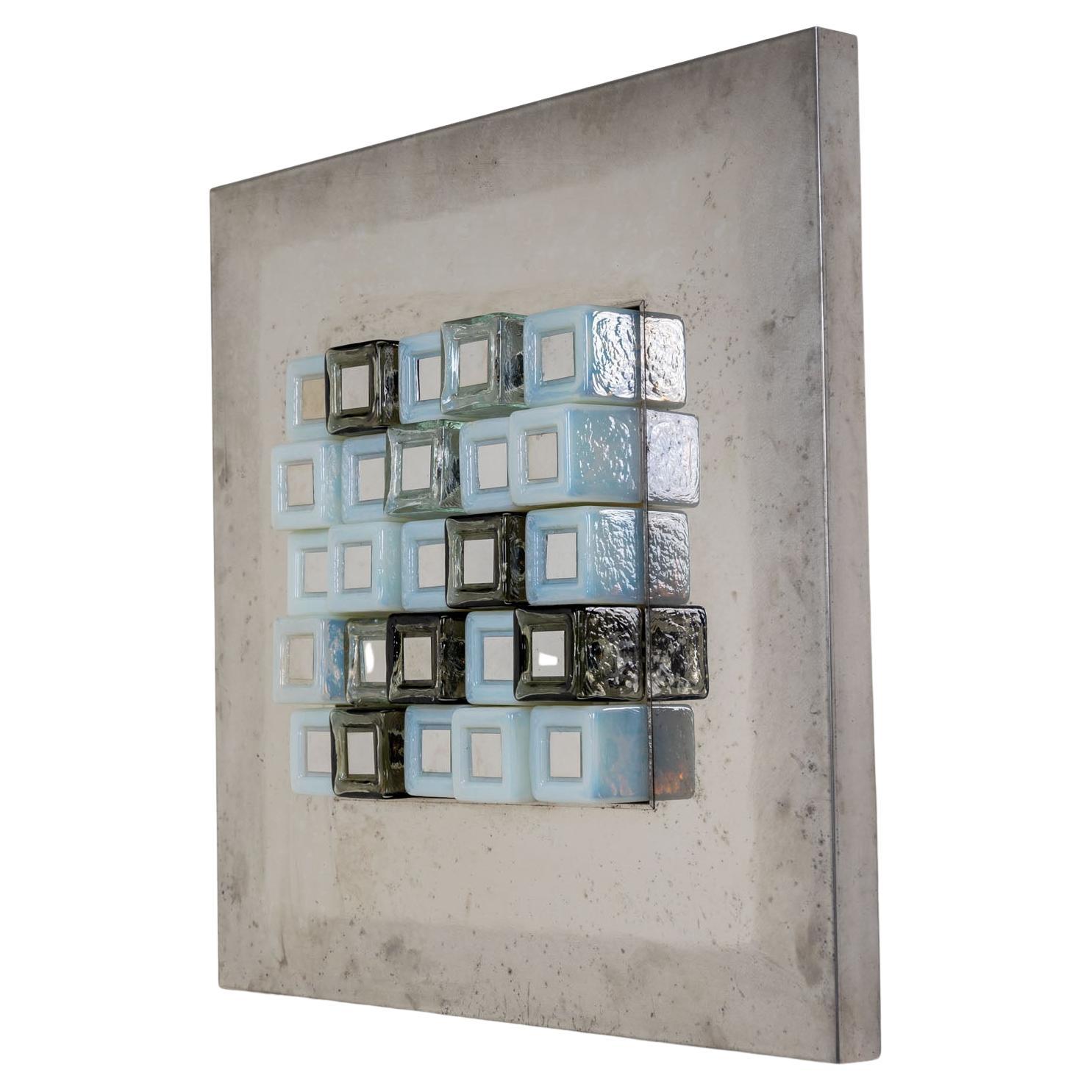 Square Wall Lamp by Angelo Brotto (1914-2002) for Esperia, Italy 1970s For Sale