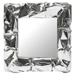 Miroir mural carré Opinion Ciatti Tab.u Miroir design Bruno Rainaldi - Chrome