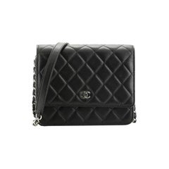 Square Wallet on Chain Quilted Lambskin