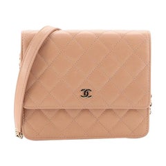 Square Wallet on Chain Quilted Lambskin