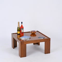 Square Walnut Coffee Table by Afra and Tobia Scarpa for Cassina, Italy 1965