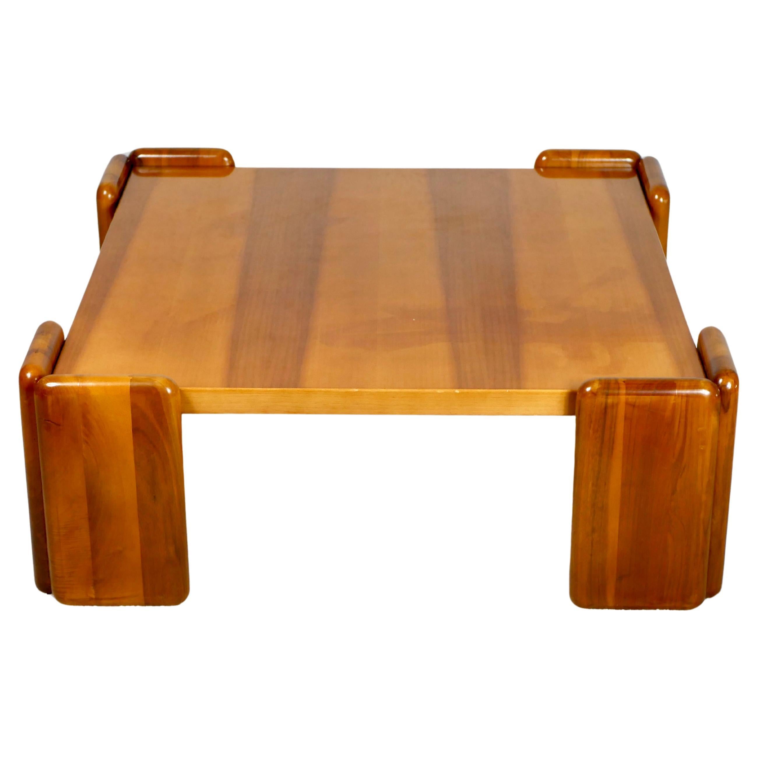 Table basse carrée en noyer Sapporo de Mario Marenco pour Mobilgirgi, 1970
