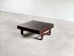 Square Walnut Coffee Table With Storage By Giovanni Michelucci, Italy 1960's