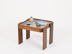 Square Walnut Side or Coffee Table by Frattini for Cassina, Italy, 1970s