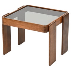 Square Walnut Side or Coffee Table by Frattini for Cassina, Italy, 1970s