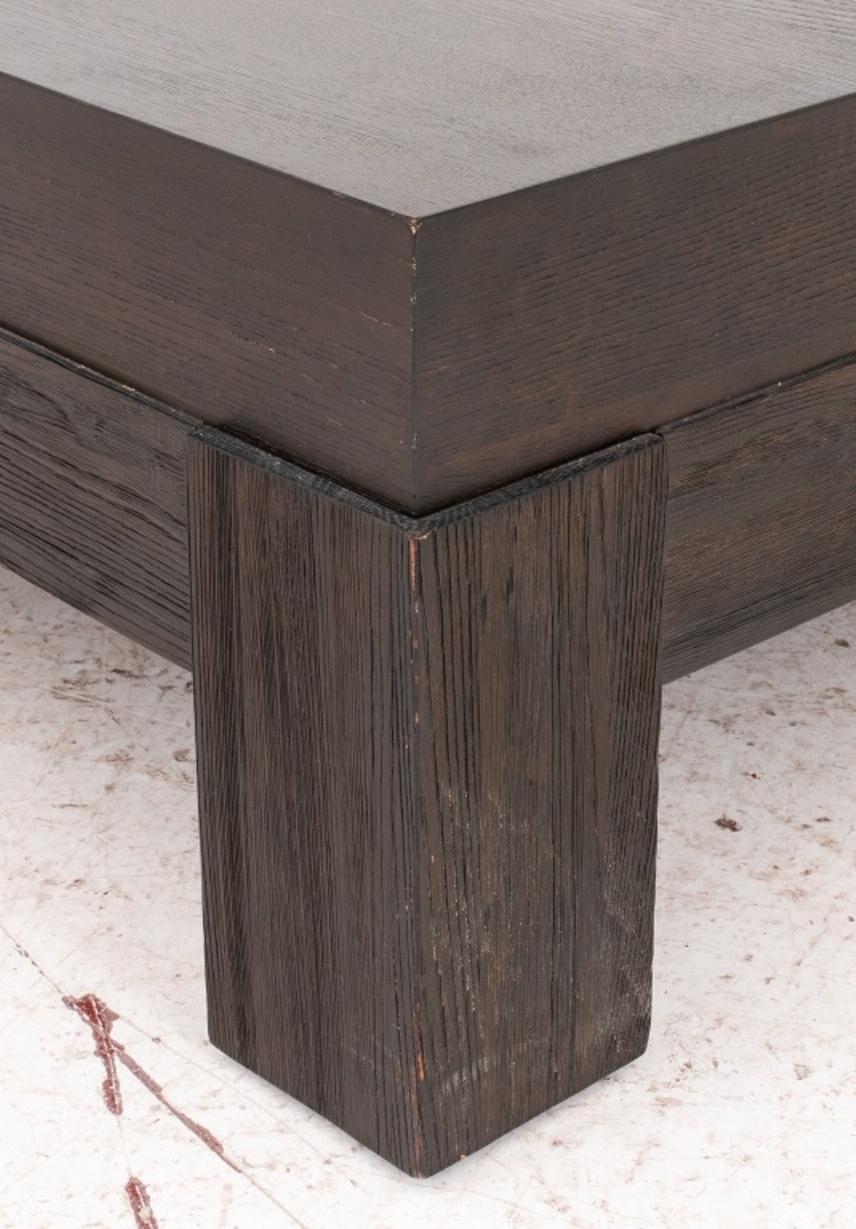 Contemporary Square Wenge-Stained Oak Low Table For Sale