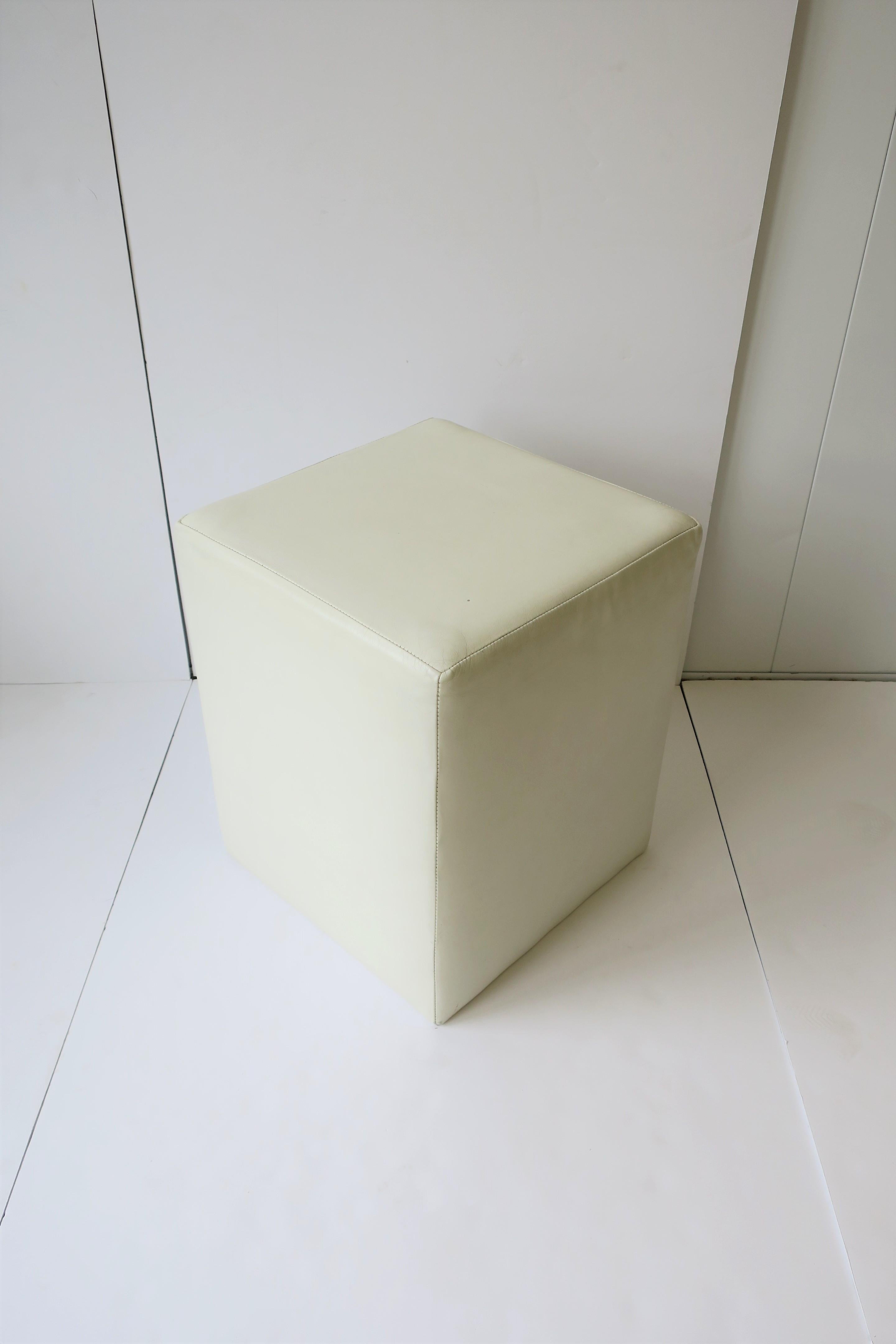 modern white leather stools