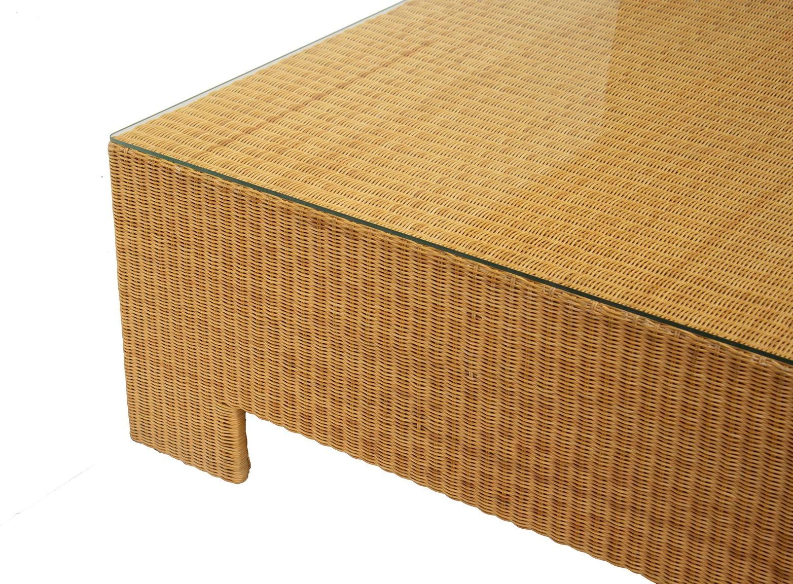 Square Wicker Coffee Table by Milling Road / Baker 1