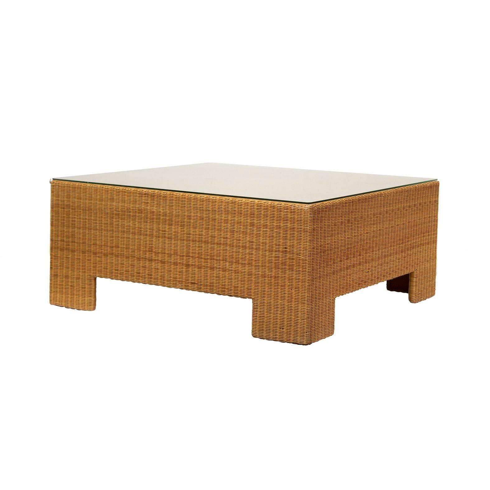 Square Wicker Coffee Table by Milling Road / Baker 2