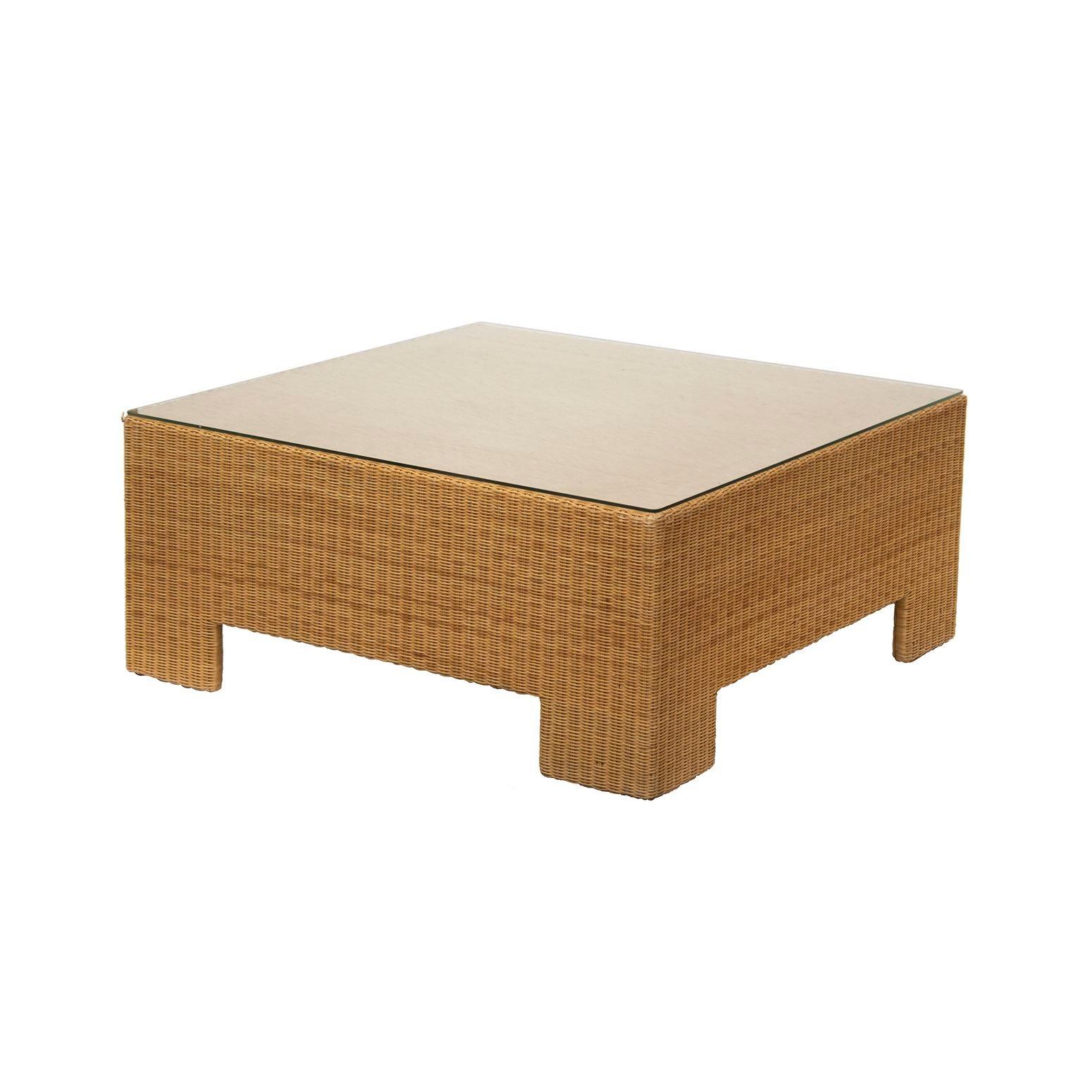 Square Wicker Coffee Table by Milling Road / Baker 3