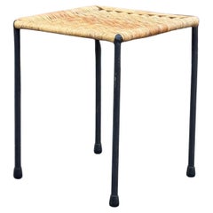 Quadratischer Beistelltisch aus Korbgeflecht #1,  Carl Auböck II, 1950er Jahre