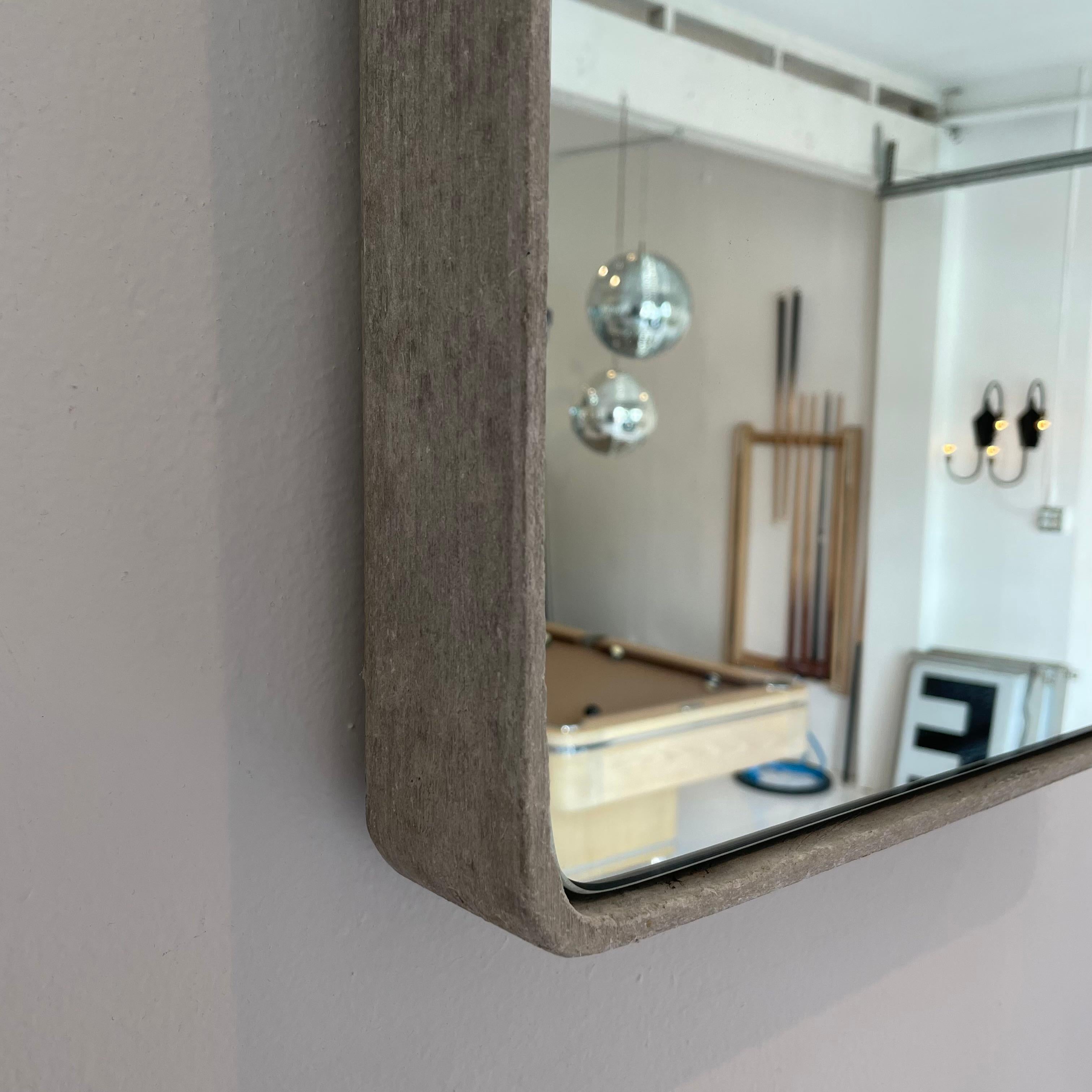 Square Willy Guhl Concrete Mirror, 1960s Switzerland In Good Condition In Los Angeles, CA