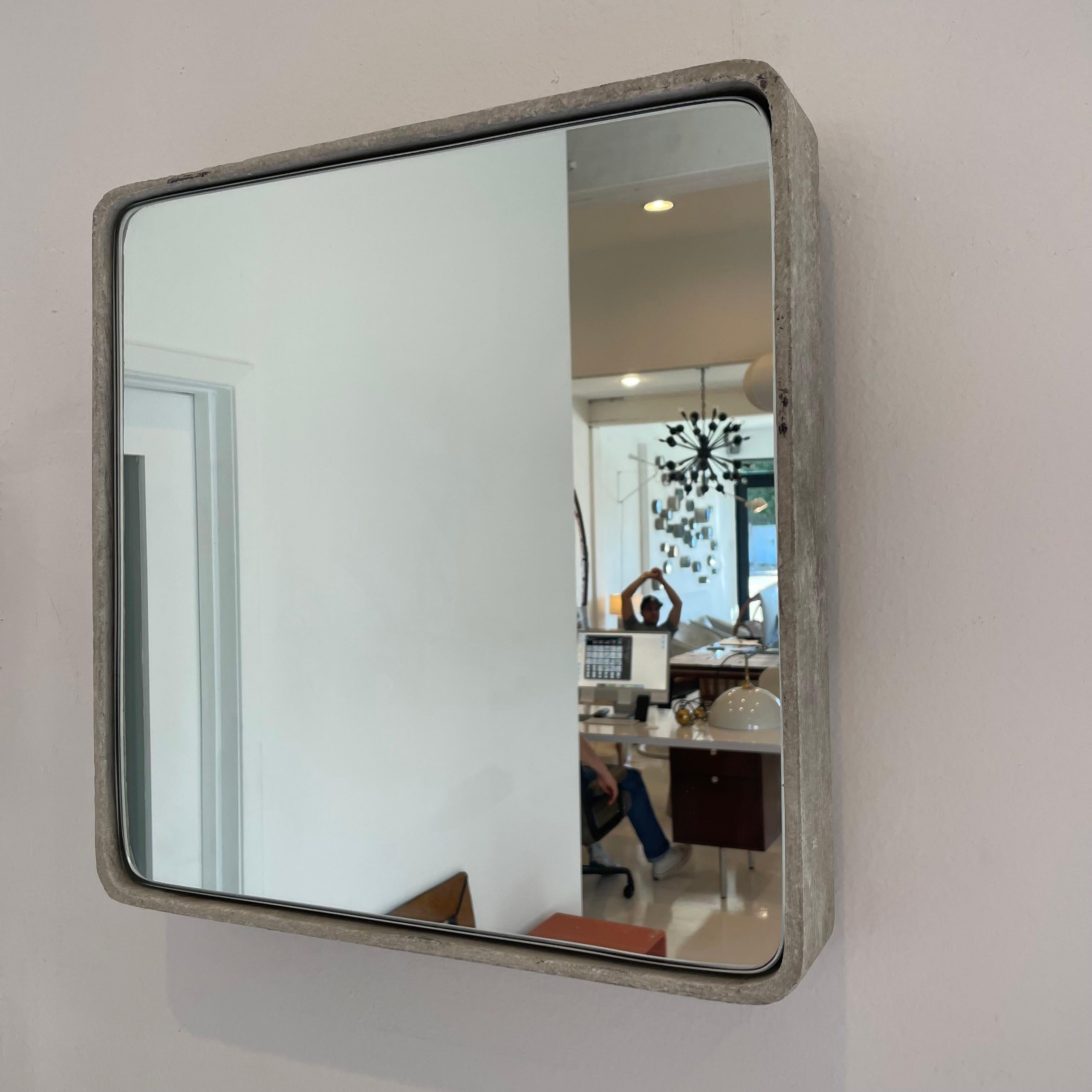Square Willy Guhl Concrete Mirror, 1960s Switzerland 1