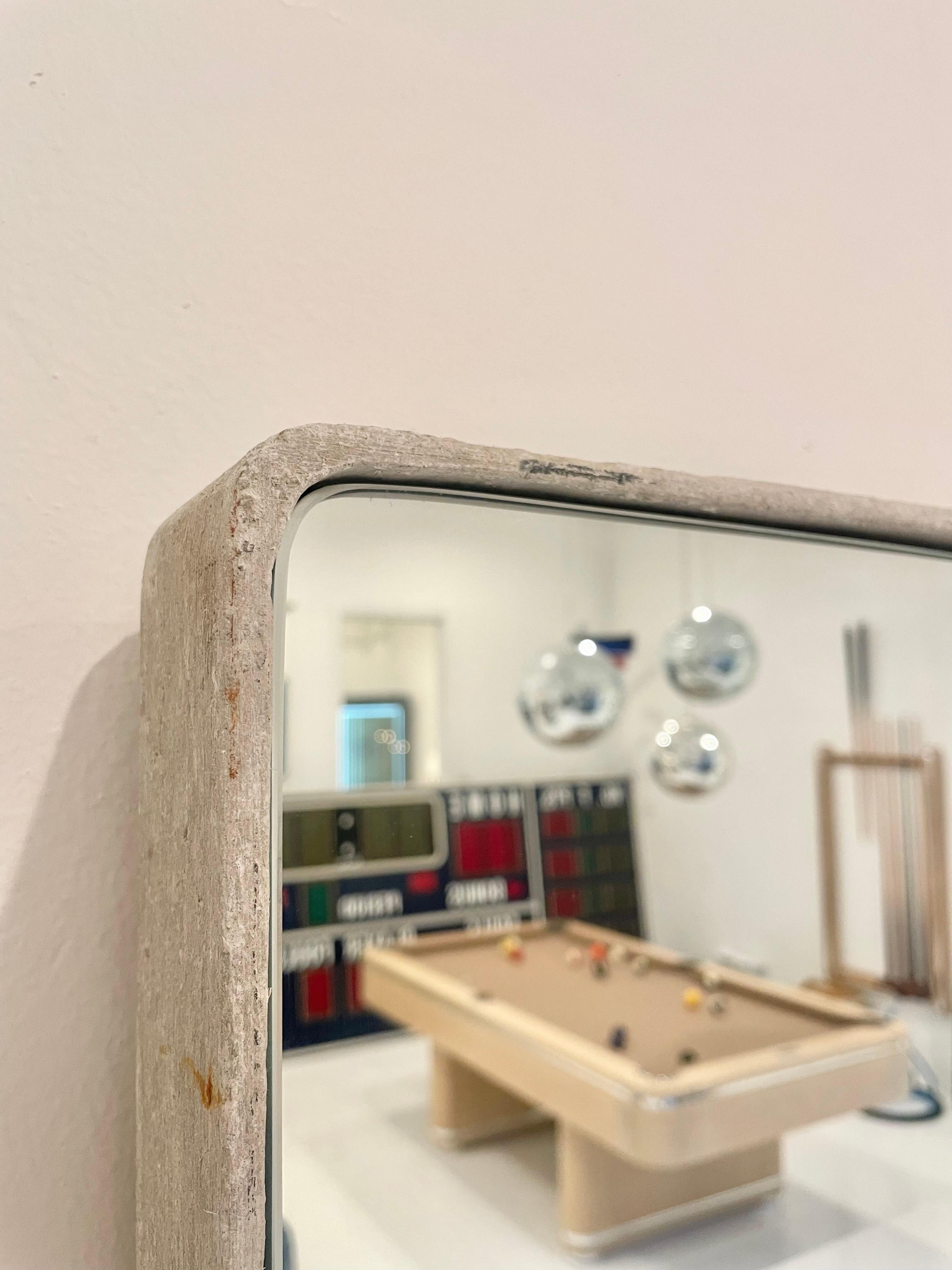 Square Willy Guhl Concrete Mirror, 1960s Switzerland 3