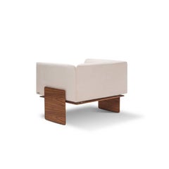 Armchair Amburana, Square with Base Coated in Wood