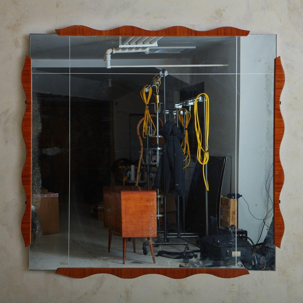 wood squiggle mirror