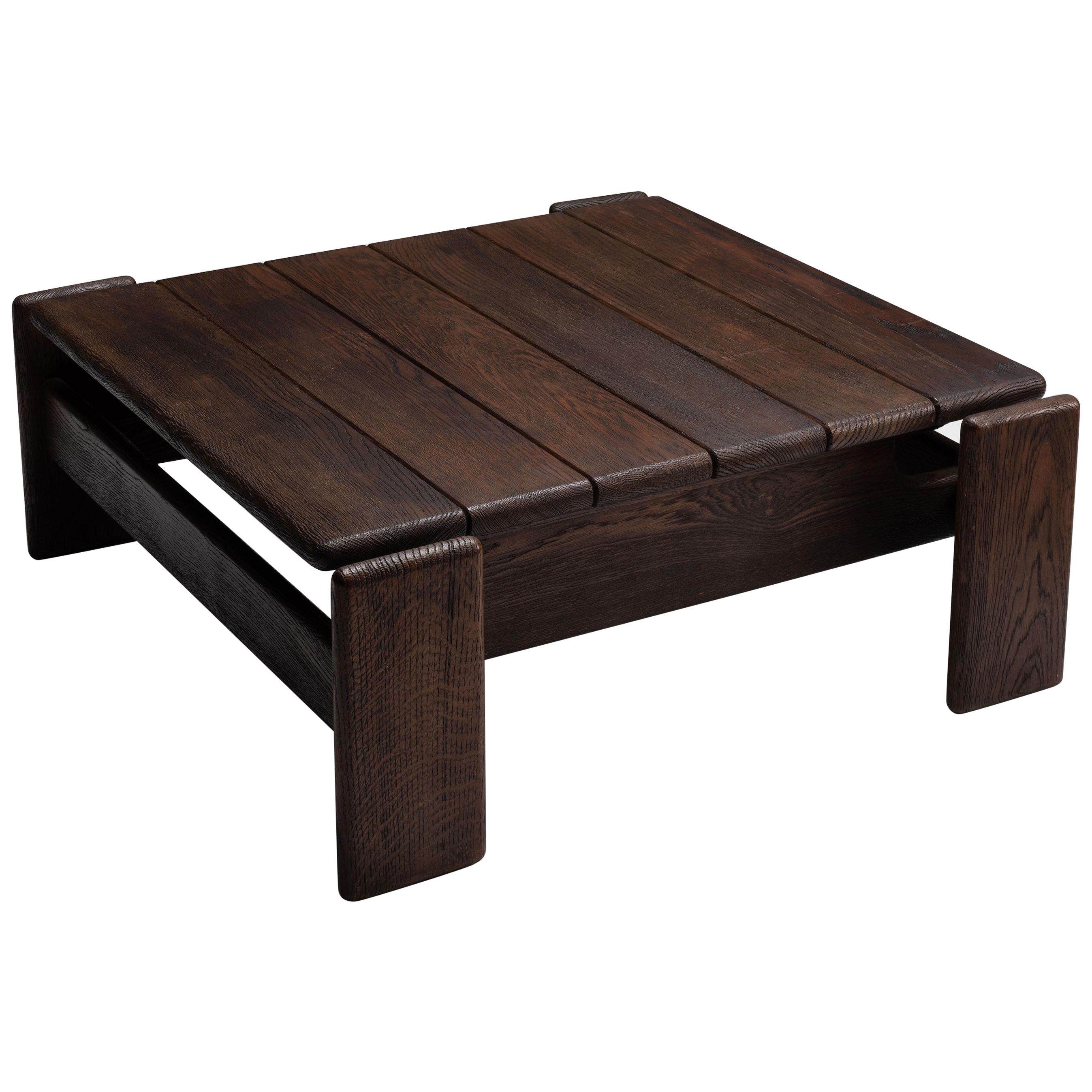 Square Wooden Coffee Table at 1stDibs